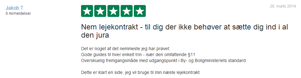 udlejning af lejlighed