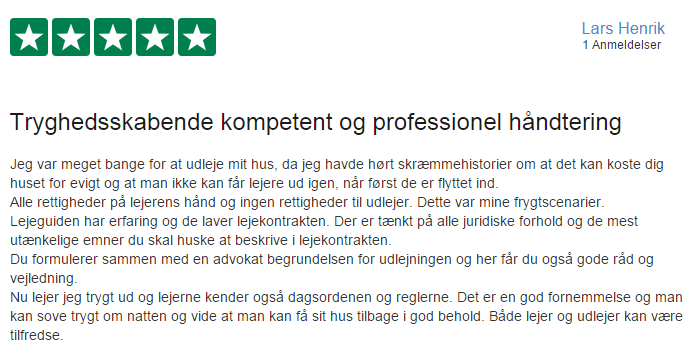 lejekontrakt for beboelse